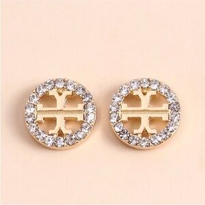 NWT Tory Burch “style” Logo Earring Gold Plated Stud